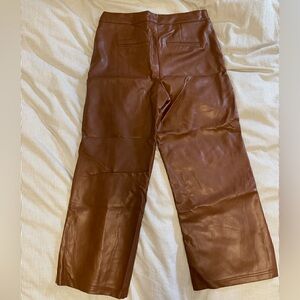 Bagatelle Collection Brown Faux Leather Pants